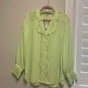 River island lime green top with lace